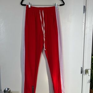 Red & White Striped Joggers
